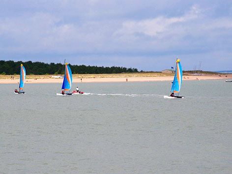 Sailboats on the water off Ile d'Oleron, France