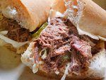 A debris roast beef po'boy from Mother's in New Orleans. 