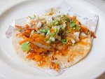 A taco al pastor from El Tizoncito in Mexico City.