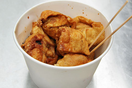 Deep-fried dumplings in Shanghai