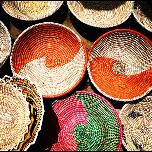 Traditional baskets in Dakar, Senegal.