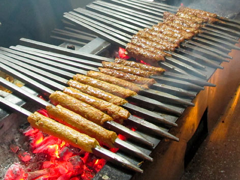 Mutton seekh kebabs from India