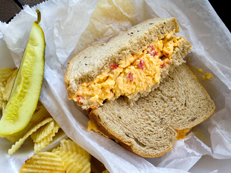 Pimiento cheese sandwich from Wagners Pharmacy in Louisville, Kentucky