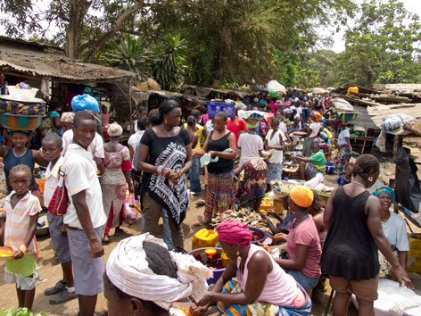 Waterloo market, Freetown Peninsula, Sierra Leone