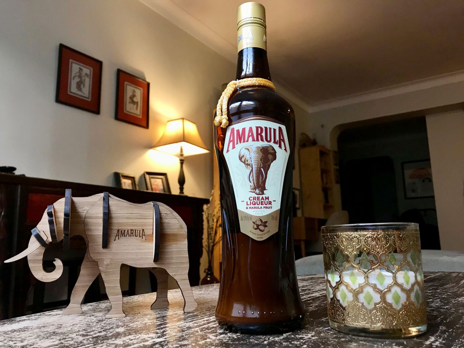 South African liqueur Amarula with a rocks glass