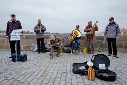 Jazz band on the Charles Bridge in Prague