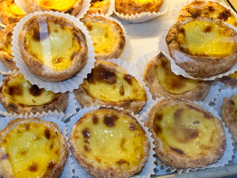 Portuguese egg tarts from Barcelos Bakery in Fall River, MA