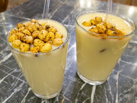Boza with chickpeas in Istanbul