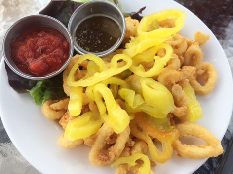 Rhode Island-style fried calamari from Evelyn's