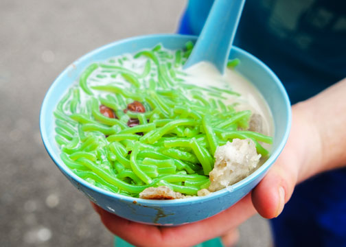 Chendul, or cendol, a sweet icy Southeast Asian dessert, from a stall in Penang, Malaysia