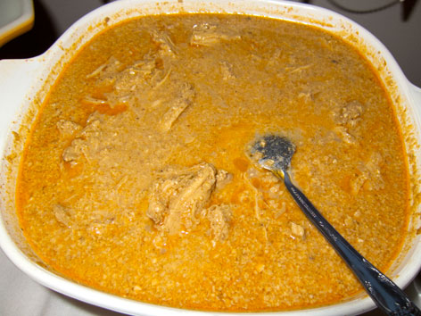 Georgian sacivi, or chicken in walnut sauce