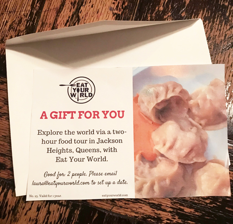 Jackson Heights food tour gift certificate