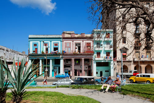 A plaza in central Havana, Cuba.