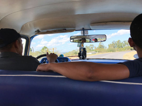 A private taxi driver from Havana en route to Vinales, Cuba.