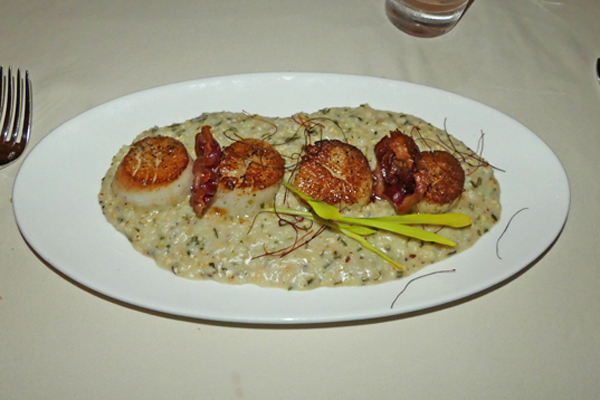 Scallops over grits from Kimball's Kitchen