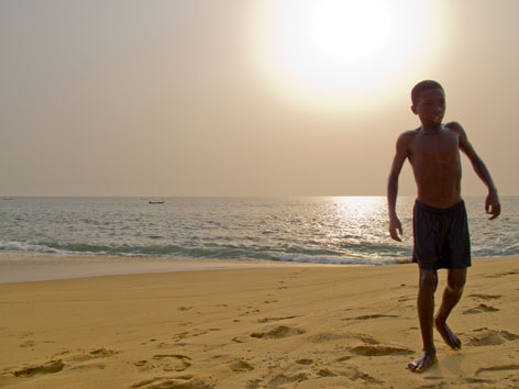 Village boy on John Obey beach, Sierra Leone