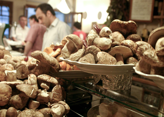 Amazing mushrooms from pintxos Bar Ganbara in San Sebastian, Spain.