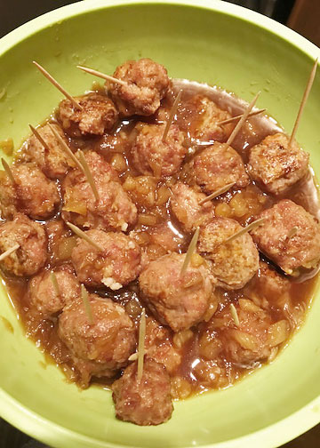 Hawaiian-style turkey meatballs in a pineapple sauce, a Polynesian-inspired recipe