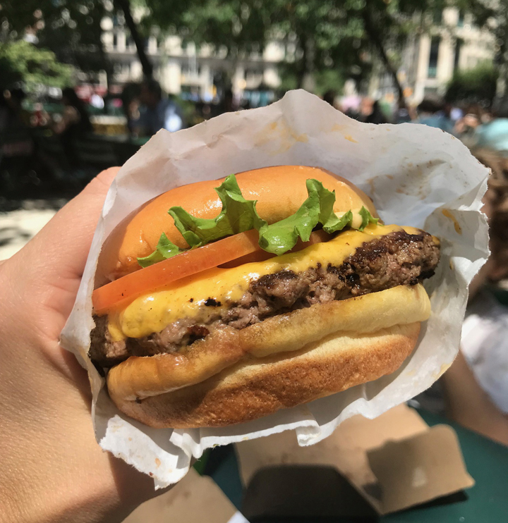 Classic Shake Shack burger from NYC