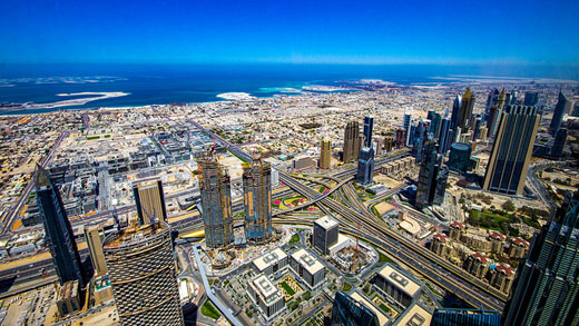  Skyline a Dubai fino alla spiaggia