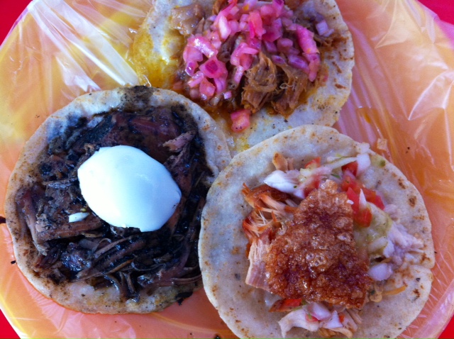 Trio of tacos from Tulum, Mexico