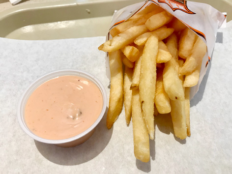 Utah fry sauce and fries from Crown Burgers near Salt Lake City