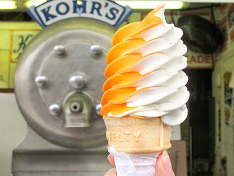 A cone of Kohr's frozen custard from the Seaside boardwalk, Jersey Shore