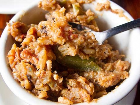 Creole-style jambalaya with andouille and rabbit from Coop's Place, New Orleans