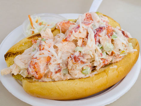 A local lobster roll from Clam Bar at Napeague in Montauk, Long Island