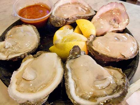 Oysters on the half shell from Acme Oyster House in New Orleans.