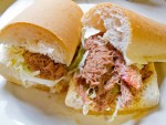 A debris roast beef po'boy from Mother's in New Orleans. 