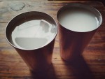 Two cups of chhaang, an alcoholic fermented beverage in Nepal, from a Kathmandu eatery.
