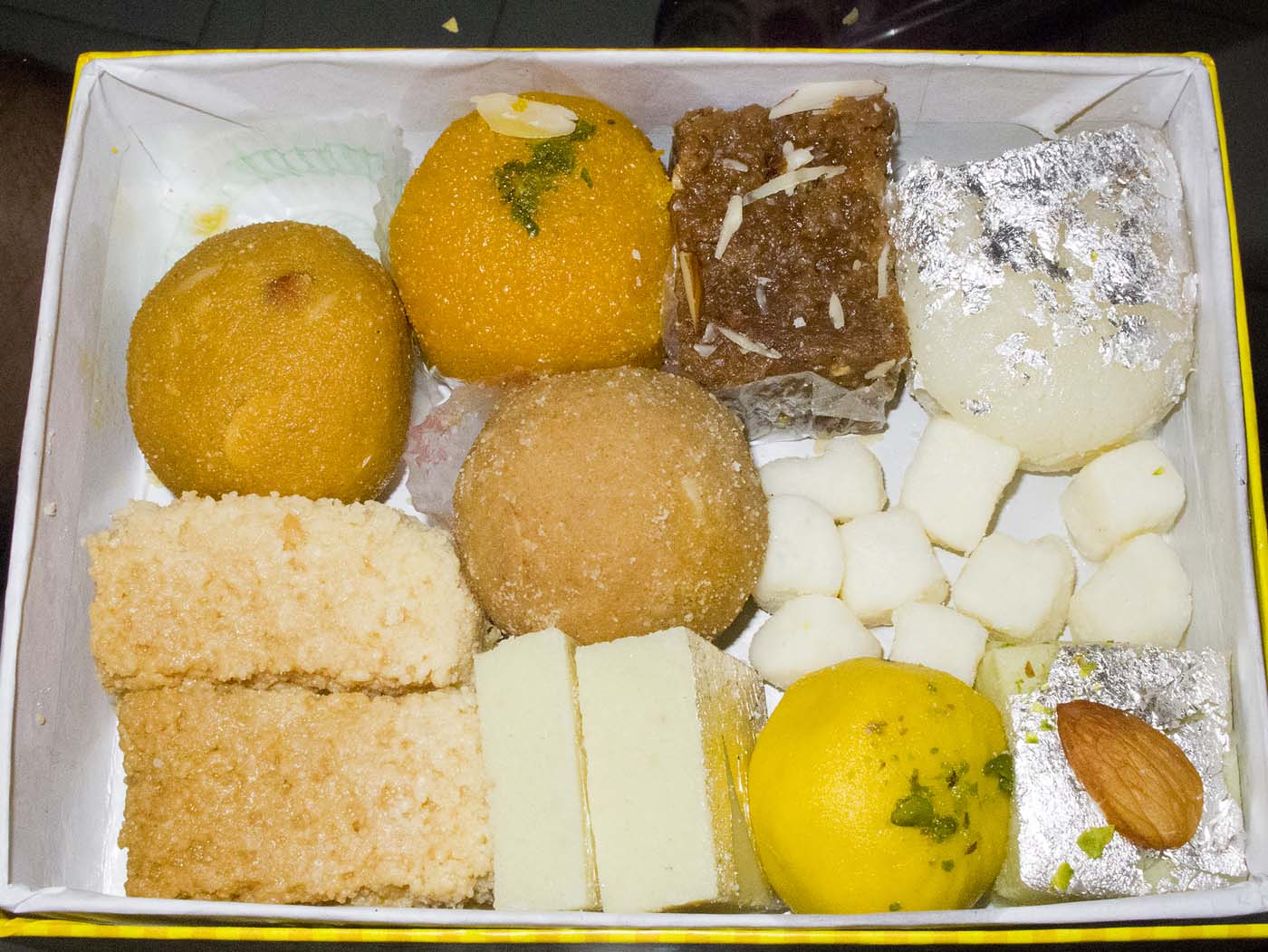 Indian sweets made with khoya and milk: burfi, milk cake, peda