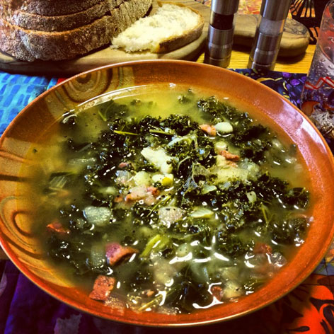 homemade portuguese kale soup