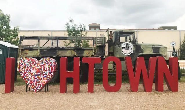 "I heart HTown sign" photographed in Houston, Texas
