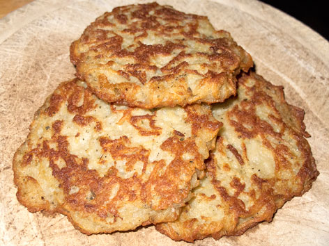 Bramborak are fried potato pancakes, an essential Czech dish to try in Prague.