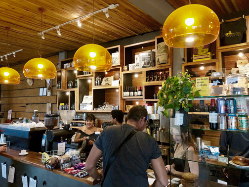 Interior of Panther Coffee in Wynwood, Miami.