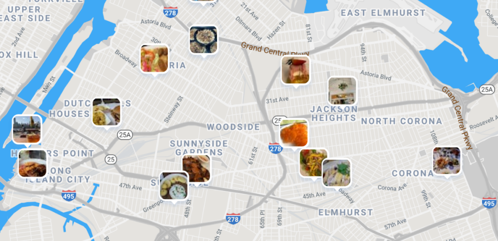 Where to eat in Queens on a new map
