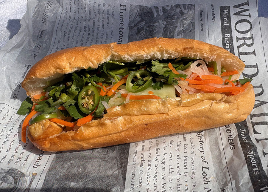 A tofu banh mi from Yen Street Food Vietnamese restaurant in Lake Worth, FL