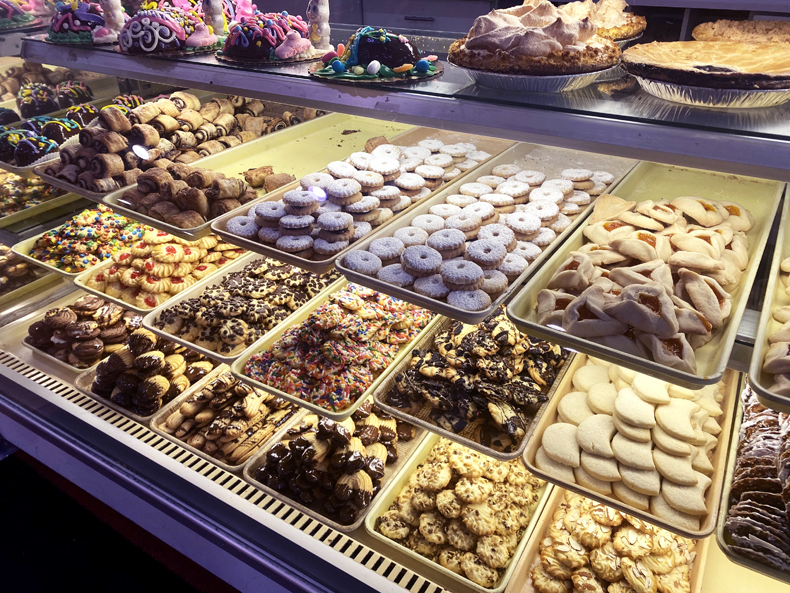 Selection of Italian cookies and pastries at DeFillippi's Bakery in Monticello
