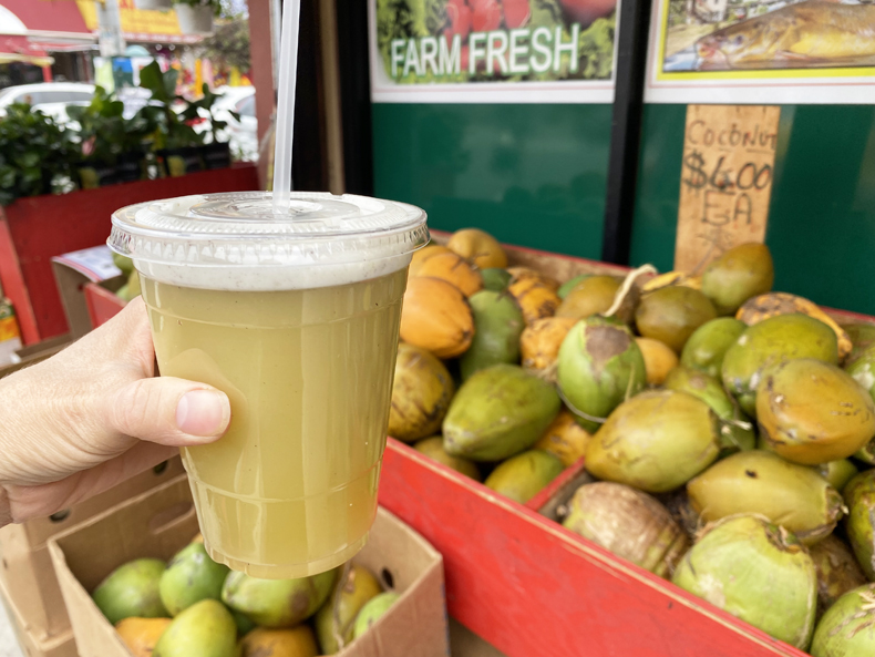 Fresh sugarcane juice outside a market on Liberty Ave in Richmond Hill, Queens