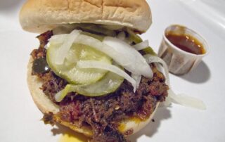 Chopped beef sandwich from Austin, Texas.