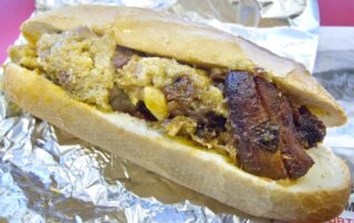 A Surinamese sandwich, broodje pom, from a restaurant in Amsterdam, The Netherlands