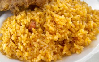 Red rice from Bertha's Kitchen in Charleston, South Carolina