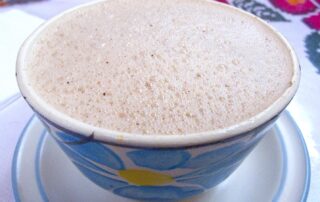 A mug of chocolate con leche from Oaxaca