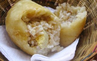 A crispy empanada de yuca from Doña Maria’s in Barichara, Colombia.