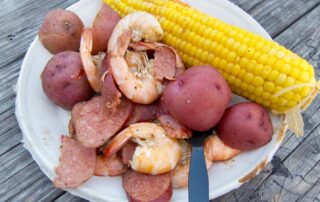 Frogmore stew or Lowcountry boil from Bowens Island in Charleston, SC