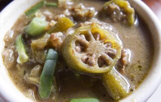 Seafood and okra gumbo from Coop's Place in New Orleans, Louisiana.