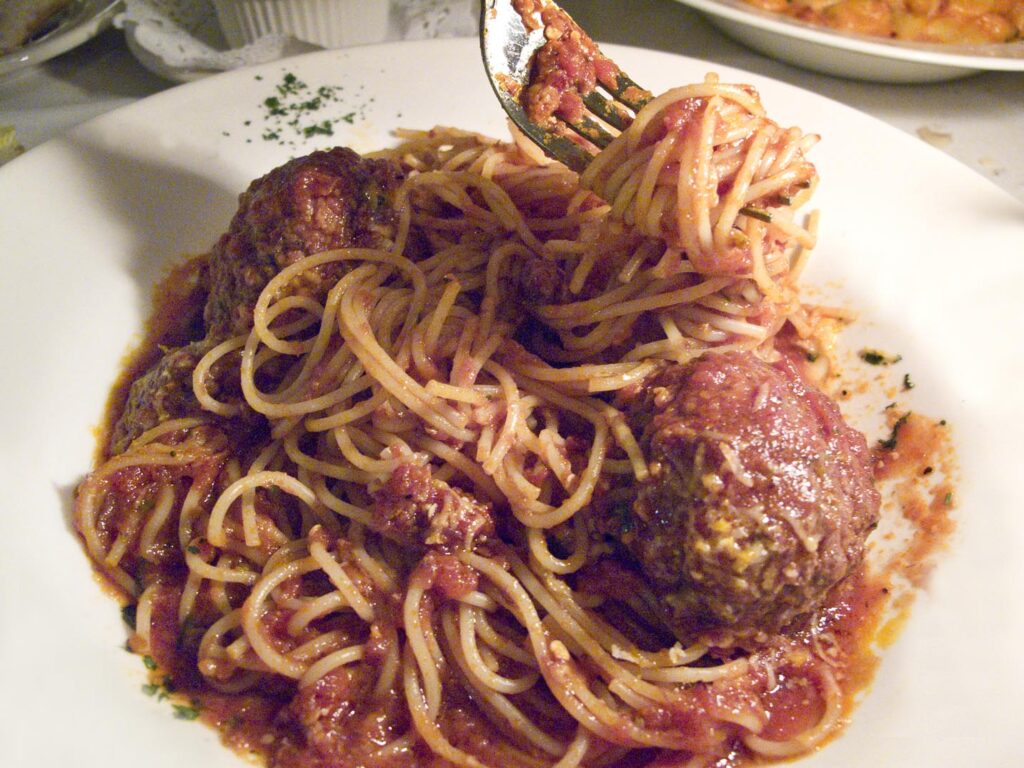 Spaghetti and meatballs from Dante & Luigi's in Philadelphia.