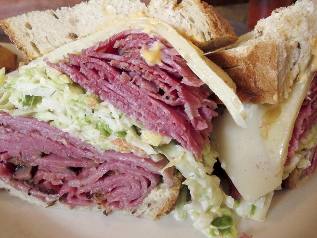 Corned beef and pastrami sandwich from 3 G's Gourmet Deli in Delray Beach.